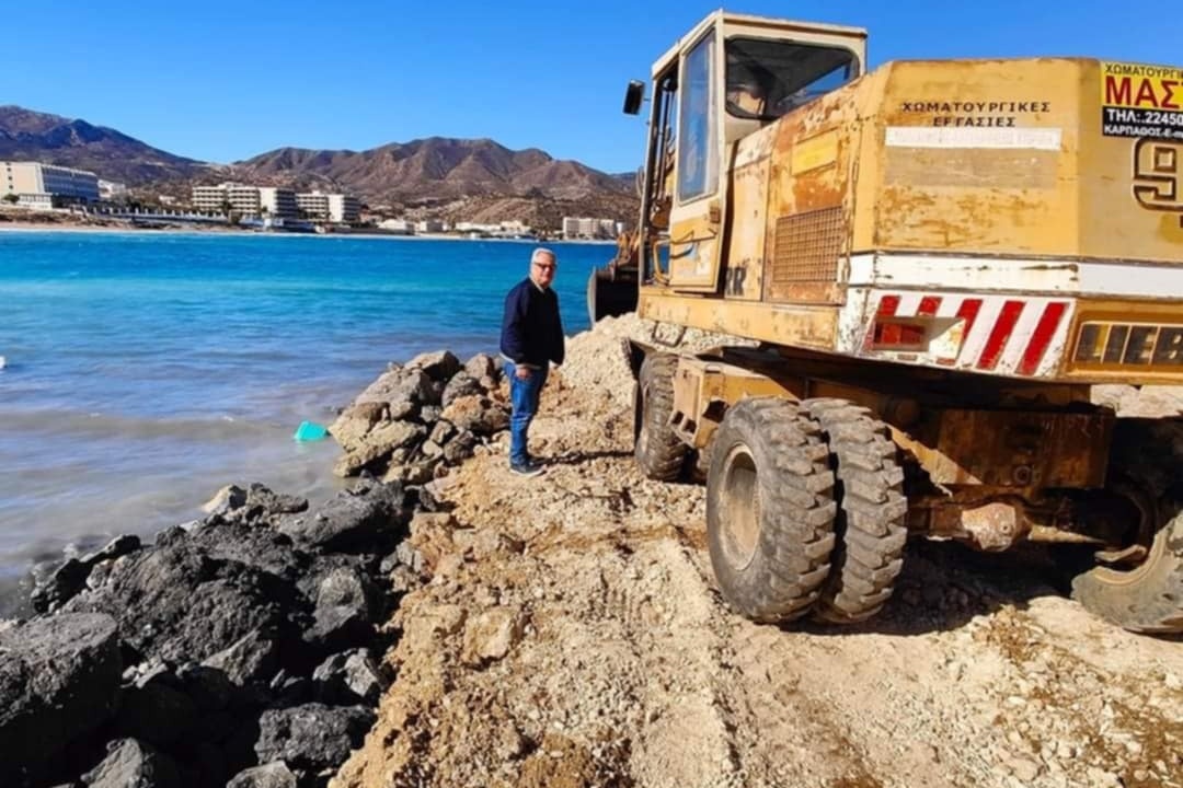 Ξεκίνησαν σήμερα οι εργασίες για την Κατασκευή Ράμπας Ανελκύσεων Σκαφών στα ΄Πηγάδια Καρπάθου